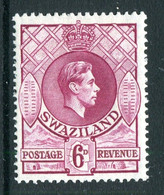 Swaziland 1938-54 King George VI - 6d Reddish-purple - P.13½ X 14 - HM (SG 34b) - Swaziland (...-1967)