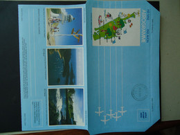 NEW ZEALAND   4  MINT AEROGRAMME LANDSCAPES MONUMENTS  4 SCAN - Corréo Aéreo