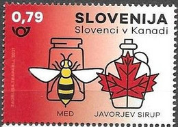 SLOVENIA, 2021, MNH, SLOVENES IN CANADA, BEES, FOOD, HONEY, MAPLE SYRUP,1v - Food