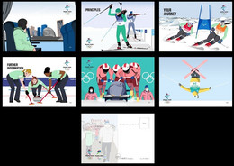 China 2022 Beijing 24th Winter Olympics/Olympic Games,Athletes Arrive In Beijing,set Of 6 - Hiver 2022 : Pékin