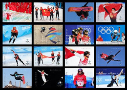 China 2022 Beijing 24th Winter Olympics/Olympic Games "Chinese Heroes Medal" Postcards,set Of 16 - Hiver 2022 : Pékin