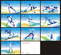 China 2022 Beijing 24th Winter Olympics/Olympic Games Sports, Set Of 10 - Hiver 2022 : Pékin