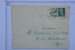 Q27 ALGERIE BELLE  LETTRE 1946 ALGER + +ARCH. DERDERIAN +SURCHARGE + AFF. INTERESSANT - Storia Postale