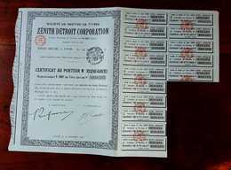 ZENITH DETROIT CORPORATION - Certificat Au Porteur - A - C