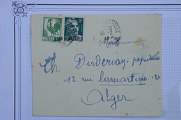 Q14 ALGERIE BELLE LETTRE  1948   ALGER +  +ARCH. DERDERIAN +SURCHARGE + AFF. INTERESSANT - Storia Postale