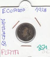 CR0854 MONEDA ECUADOR 50 CENTAVOS 1928 PLATA 8 - Equateur