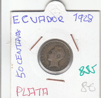 CR0855 MONEDA ECUADOR 50 CENTAVOS 1928 PLATA 8 - Equateur