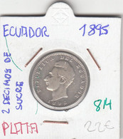 CR0814 MONEDA ECUADOR 2 DECIMAS DE SUCRE 1895 PLATA 22 - Equateur
