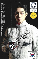 SOUTH KOREA - ORIGINAL AUTOGRAPH - KIM JUN-HO - OLYMPIC CHAMPION - 2020 TOKYO - SABRE - Autographs