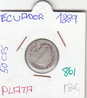 CR0861 MONEDA ECUADOR 50 CTS 1889  PLATA 18 - Equateur