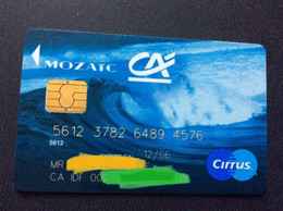 CARTE DE RETRAIT  CRÉDIT AGRICOLE  Mozaic CA  CIRRUS  Moneo - Disposable Credit Card