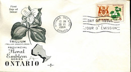 FDC Embléme Floral - Trille Blanc - Ottawa (Canada) - 30 VI 1964 - 1961-1970