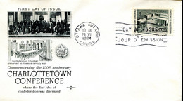 FDC 100éme Anniversaire De La Conférence De Charlottetown - Ottawa (Canada) - 29 VII 1964 - 1961-1970
