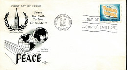 FDC Peace On Earth To Men Of Goodwill - Ottawa (Canada) - 8 IV 1964 - 1961-1970