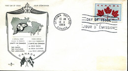 FDC L'Unité Au Canada - Ottawa (Canada) - 14 V 1964 - 1961-1970