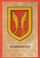 ZMI-33 Eclagnens Goumoens Gros De Vaud Blason Armoiries Armorial Flammes Ecusson  Non Circulé - Goumoëns