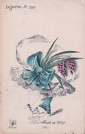 Robert Illustrateur, La Mode En 1909, Femme Au Chapeau Et Petit Chien (157) Pli D'angle - Robert