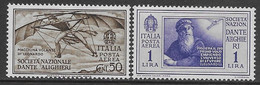 Italia Italy 1932 Regno Società Dante Alighieri Aerea 2val Sa N.A26-A27 Nuovi MH * - Airmail
