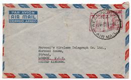 NEW ZEALAND - AIR MAIL COVER TO U.K.1952 / RED METER / EMA - Lettres & Documents