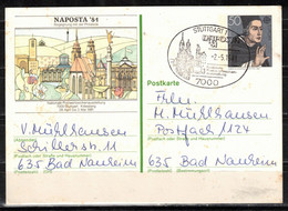 68m * BUNDESREPUBLIK * GANZSACHE * NAPOSTA 1981 IN STUTTGART NACH BAD NAUHEIM * MIT SONDERSTEMPEL **!! - Cartes Postales Privées - Oblitérées