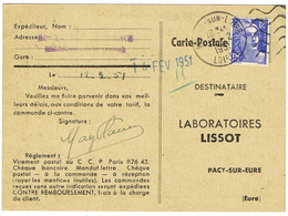 DAGUIN MUET MEUNG SUR LOIRE SUR CARTE COMMERCIALE - Armeestempel (vor 1900)