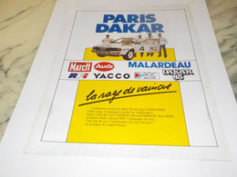 ANCIENNE   PUBLICITE PARIS DAKAR 1985 - Autres & Non Classés