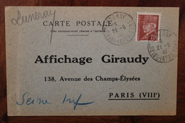 France 1942 Luneray Affichage Madagascar Giraudy Petain Cover Ww2 - 2. Weltkrieg 1939-1945