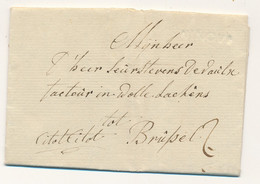 Ninove Voorloper Met Inhoud –23.02.1782 Droge Lijnstempel NINOVE Citot Citot - Naar Brussel – Port 2 Stuiver - 1714-1794 (Austrian Netherlands)