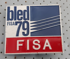 Bled 8th World Rowing Championship FISA 1979  Badge Pin Yugoslavia Size 45x45mm Bertoni MIlano - Roeisport