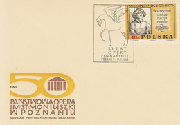 Poland Postmark D69.10.11 Pozkop: POZNAN Music Opera 50y. Horse Pegasus (analogous) - Stamped Stationery