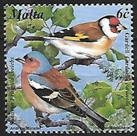 Malta - MNH ** 2001 :   Common Chaffinch  -  Fringilla Coelebs +  European Goldfinch  -  Carduelis Carduelis - Songbirds & Tree Dwellers