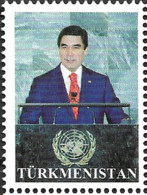 Turkmenistan 2020 President Berdymuhamedov In UNO Stamp Mint - Turkmenistán