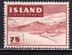 ISLANDA ICELAND ISLANDE 1947 AIR POST MAIL AIRMAIL EYIAFJORTHUR 75a USED USATO OBLITERE' - Poste Aérienne