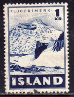 ISLANDA ICELAND ISLANDE 1947 AIR POST MAIL AIRMAIL STRANDATINDUR MOUNTAIN 1K USED USATO OBLITERE' - Airmail