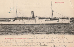 Marseille Société Générale De Transport Maritimes à Vapeur A Bord ILE DE France Paquebot Circulée Timbre Grecque 1907 - Piroscafi