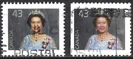 Canada 1992 - Mi 1339A / Dr / Dl - YT 1296/96a ( Queen Elisabeth II ) Two Shades Of Color On The Face - Variétés Et Curiosités