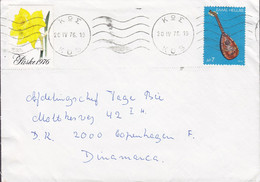 Greece KOS 1976 Cover Brief COPENHAGEN Denmark Påske Easter Vignette 1975 Music Instrument Stamp - Cartas & Documentos