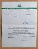 TAI Transports Aériens Intercontinentaux - Lettre De Confirmation De Réservation - Paris Bamako 1955 - Andere & Zonder Classificatie