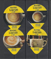 Switzerland, Coffee Cream Labels, "Mastro Lorenzo Caffe",Lot Of 4. - Koffiemelk-bekertjes