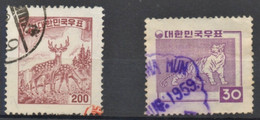 COREE DU SUD - SOUTH KOREA  . Y&T N° 189 Oblitéré  YT 177 Obl : Cerf - 1956-57 - Korea (Süd-)