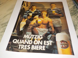 ANCIENNE PUBLICITE TRES BIERE MIUTZIG 1984 - Alcools