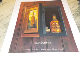 ANCIENNE PUBLICITE  WHISKY SIGNEZ CHIVAS  1983 - Alcools