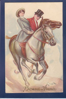 CPA Chevaux Femme Avec Cheval Horse Woman Art Déco Non Circulé Italie 323-3 - Autres & Non Classés