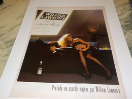 ANCIENNE PUBLICITE SCOTCH WHISKY WILLIAM LAWSON S 1986 - Alcools