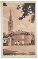 CPSM NEGREPELISSE, LE CLOCHER ET PLACE DU CHATEAU, TARN ET GARONNE 82 - Negrepelisse