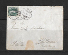 1886 HEIMAT TESSIN / TICINO → Brief Von AIROLO Nach LENDINARA Provinz Rovigo Italia    ►SBK-67Aa Bläulichgrün◄ - Covers & Documents