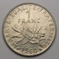 1 Franc Semeuse 1960, Nickel - V° République - 1 Franc