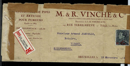 Seul Sur Lettre N° 478  Sur Env. à Entête (Tabac - Pipes) Obl. BRUXELLES 12 En Rec.  1936 - 1936-1951 Poortman