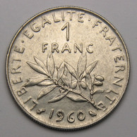 1 Franc Semeuse 1960, Nickel - V° République - 1 Franc