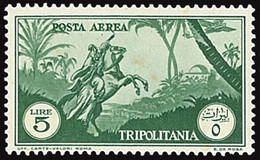 ITALY ITALIA TRIPOLITANIA 1931 POSTA AEREA 5 LIRE (Sass. 16) NUOVO MLH * OFFERTA! - Tripolitaine